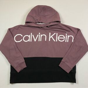 Calvin‎ Klein Performance Hoodie Women’s M Colorblock Cropped Boxy Athleisure